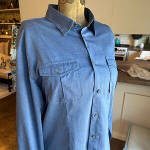 John Varvatos Blue Button-Up Shirt